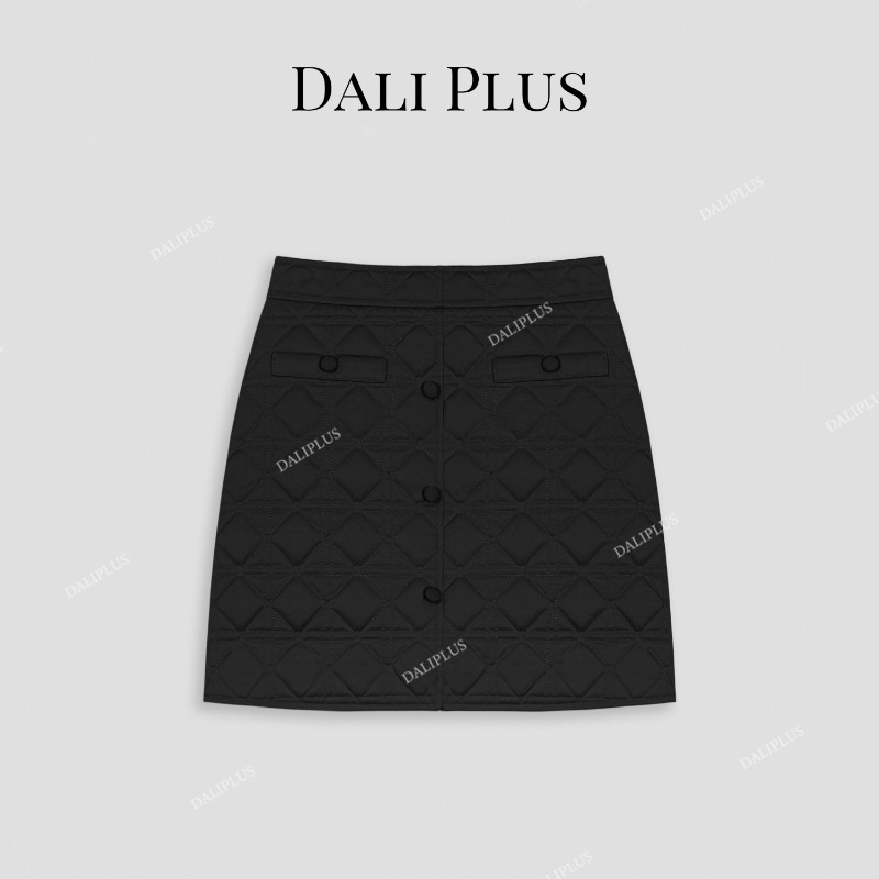 大李plus重磅绗棉秋冬短裙 保暖高腰百搭A字裙-D4ST0272