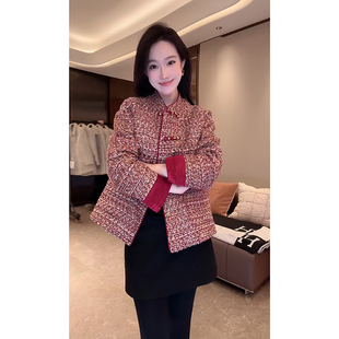 大李plus“年服系列” 国风金丝红95白鹅绒羽绒服外套-D601005