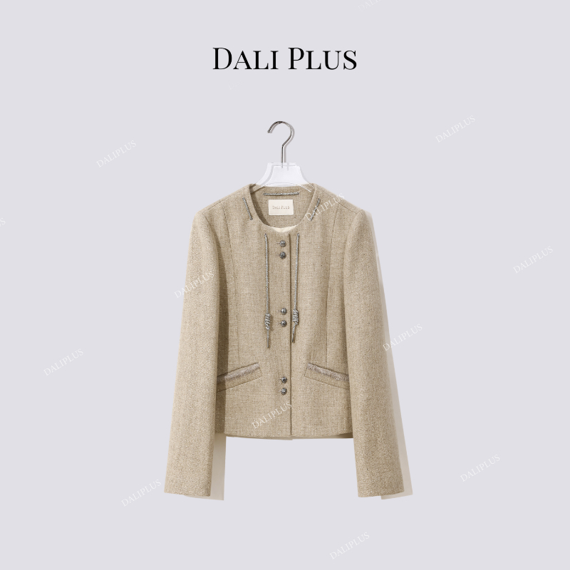 钻石亮闪系列 重磅绵羊毛短款轻奢外套-D5CH4667-1