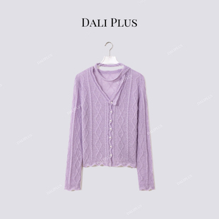 针织 DALI V领长袖 苏力羊驼飘带开衫 D5CK2067 PLUS