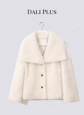 “100绵羊毛颗粒毛外套”大翻领长袖外套-D5CH4807