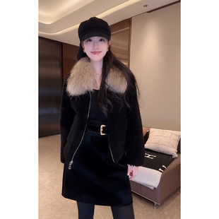 大李plus“加厚全羊毛+貉子毛外套”保暖显瘦毛毛外套-D5MM3332