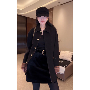 滑 大李plus 羽绒服轻装 中长款 D5SS7328 红格子呢子95白鹅绒