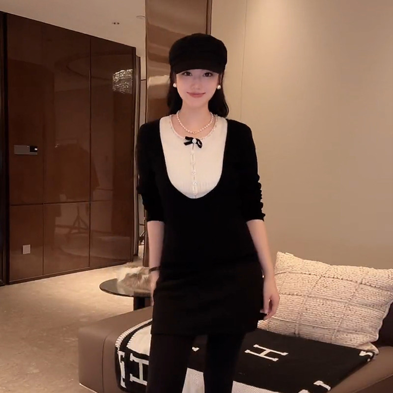 大李plus“100超细精仿绵羊毛”撞色钉珠针织开衫-D5MM3308