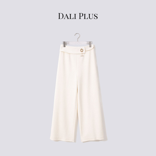 OT链条弹力松紧腰通勤百搭长裤