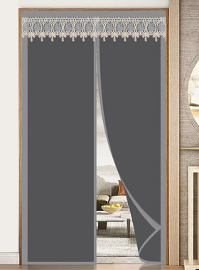 中式布艺遮挡隐私门帘防蚊家用卧室高级感空调隔断帘遮光防尘遮丑