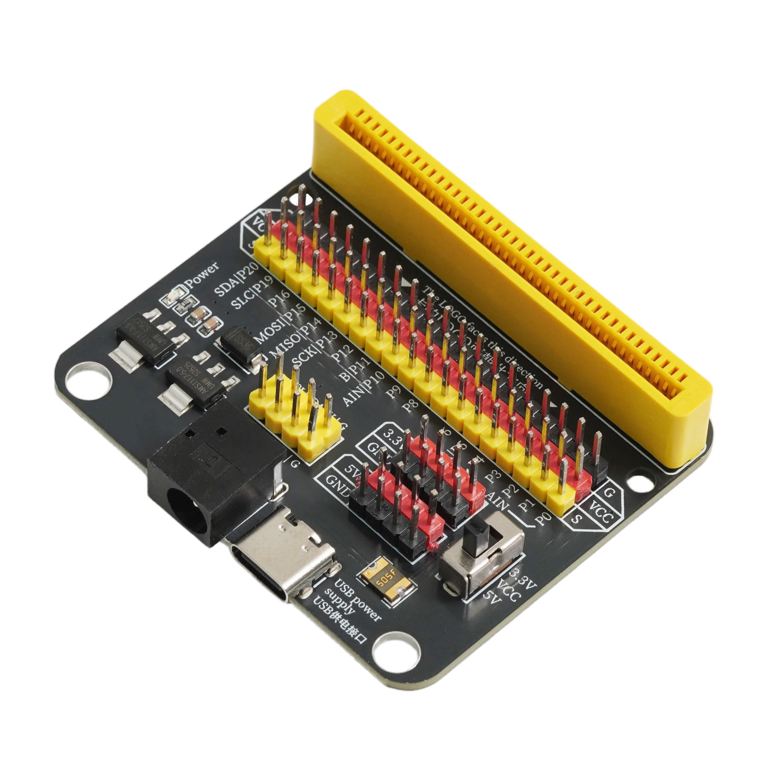 Microbit扩展板编程机器人学习K10行空板传感器扩展板积木插孔