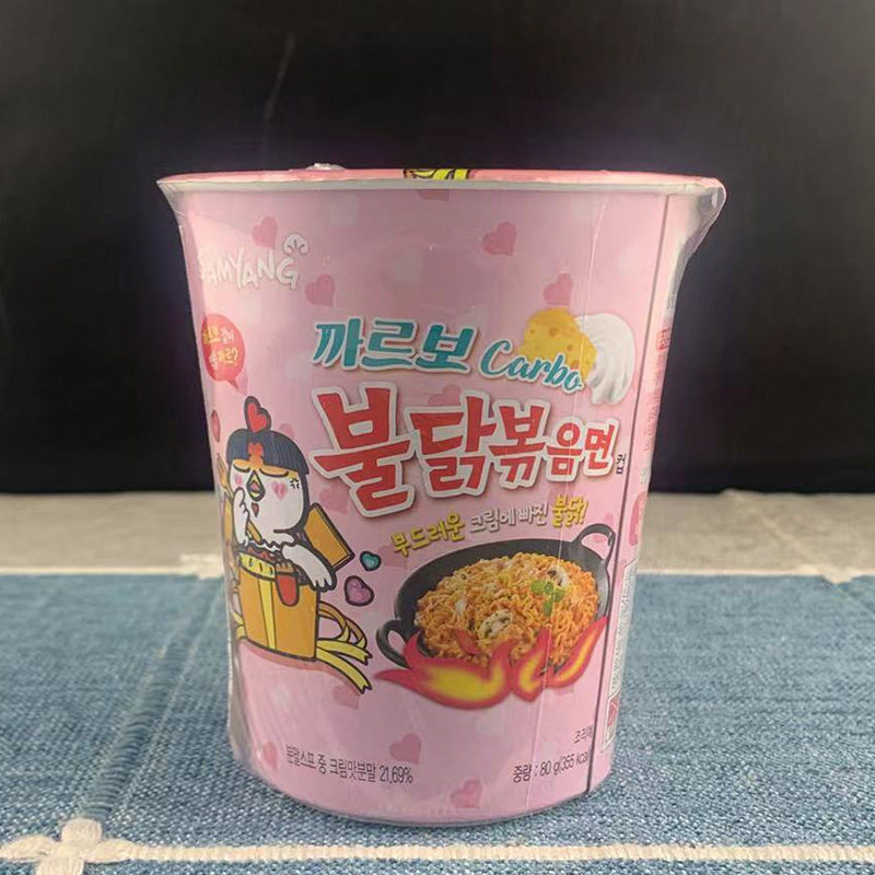 韩国进口Samyang/三养火鸡面辣鸡肉味奶油拌面杯面80g一箱30桶图片