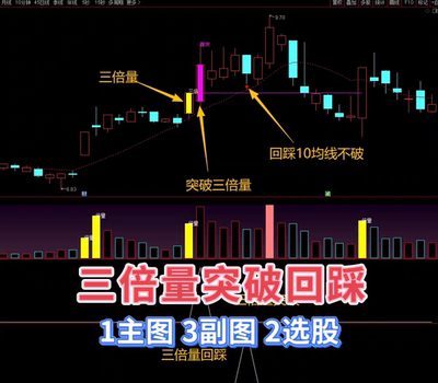 三倍量突破回踩10日线低吸 强势龙回头缩量回调低吸通达信指标