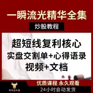 炒股票游资一瞬流光交割单语录视频教程短线实战课程光神悟道心得