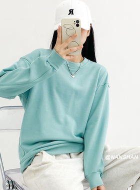 南山Oversized新款瑜伽服秋冬季女士休闲宽松卫衣运动圆领长袖