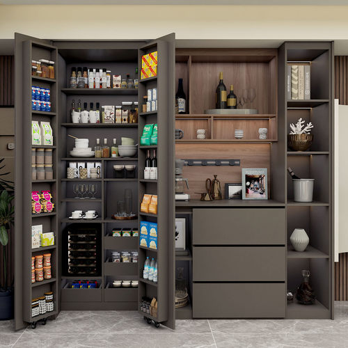 定制实木酒柜靠墙一体现代简约