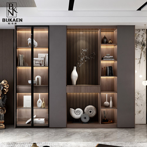 轻奢定制组合书柜一墙到顶