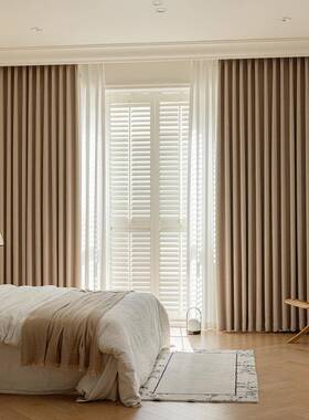 现轻级奢高帘档QOS大气全遮光客厅卧室窗代布帘阳台遮阳防晒高感