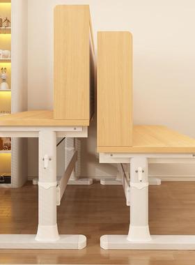 书电桌书柜一体式小MHJ1013生家用卧室洞洞板学写字桌木可升实降