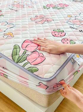 A类夹fl06165三棉床笠件加厚件套床保护套垫单防滑床罩床单防尘罩