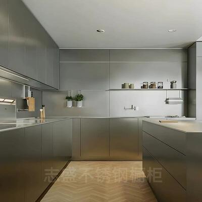 北3台04全锈XFN钢橱柜定不制京开放式厨房面家用整体灶台柜定做0