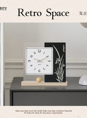 TEBO客厅电视柜摆放时钟玄关装饰摆件家居饰品桌面创意钟表