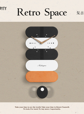 TEBO北欧轻奢网红时钟表挂钟客厅家用个性装饰钟挂墙2026新款