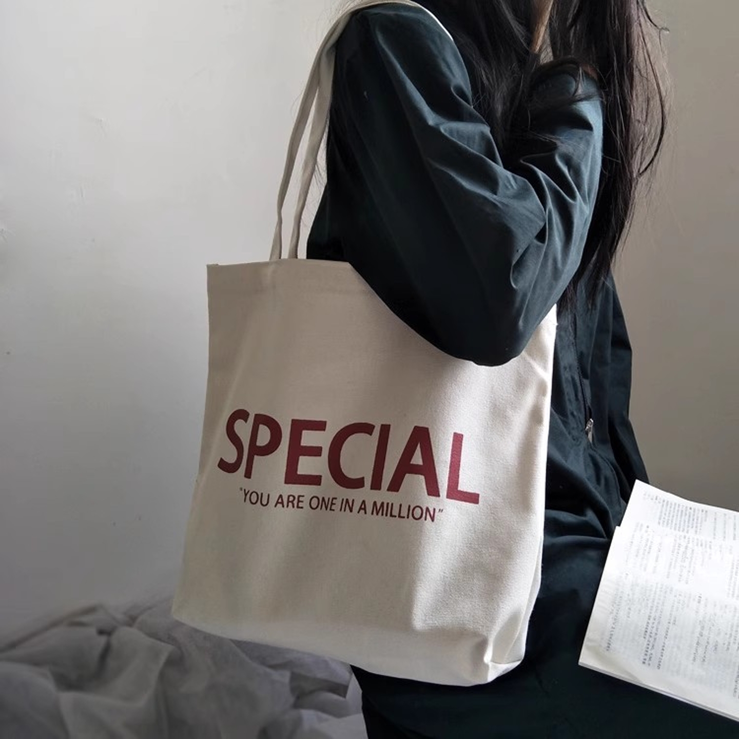 【官方正品】新款字母休闲帆布包