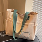 大容量帆布包包女2026新款 学生上课休闲单肩包上班外出通勤托特包