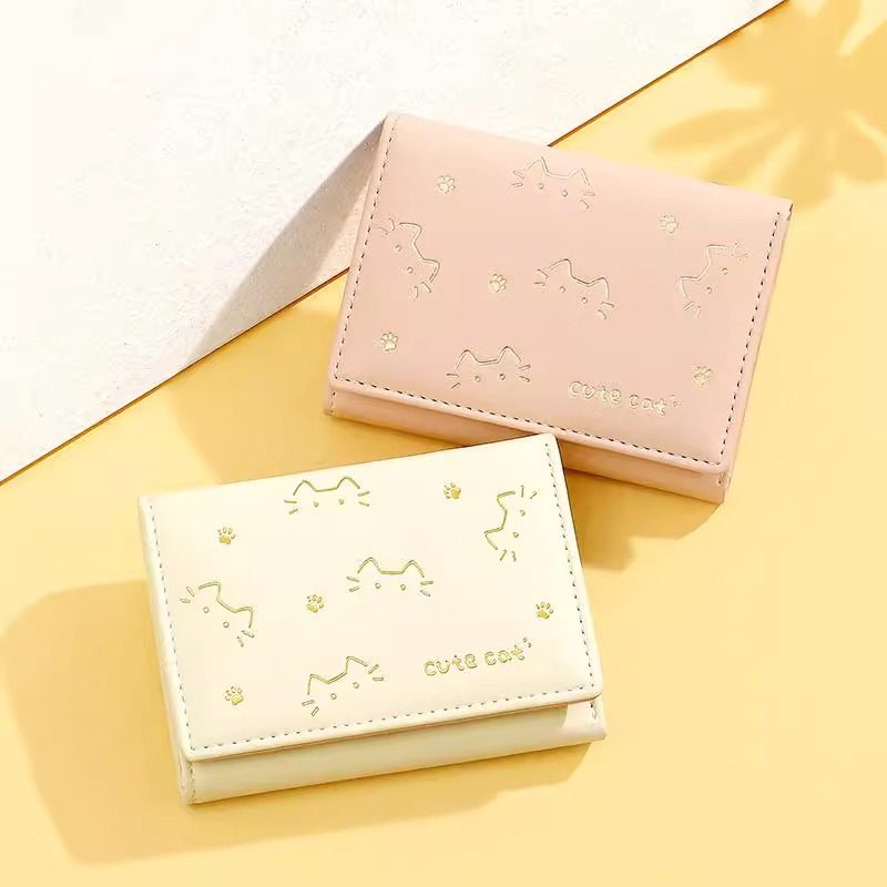 新款短款折叠小钱包女式迷你钱夹零钱卡包猫咪可爱迷你零钱包潮流,箱包皮具/热销女包/男包,钱包,淘宝优惠券,粉丝福利购,淘宝优惠卷