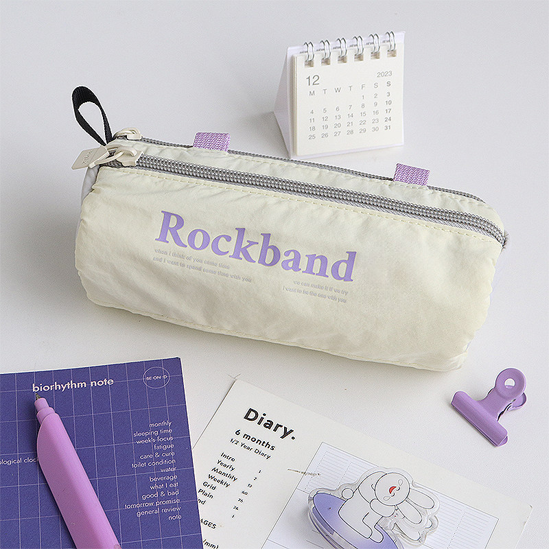 简约可爱系蛋卷多层笔袋美式防水文具盒便携小众可爱设计感文具袋