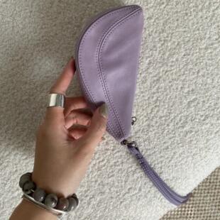 马鞍包小钱包钥匙包卡包挂脖项链包复古饺子包网红迷你包羊皮质感