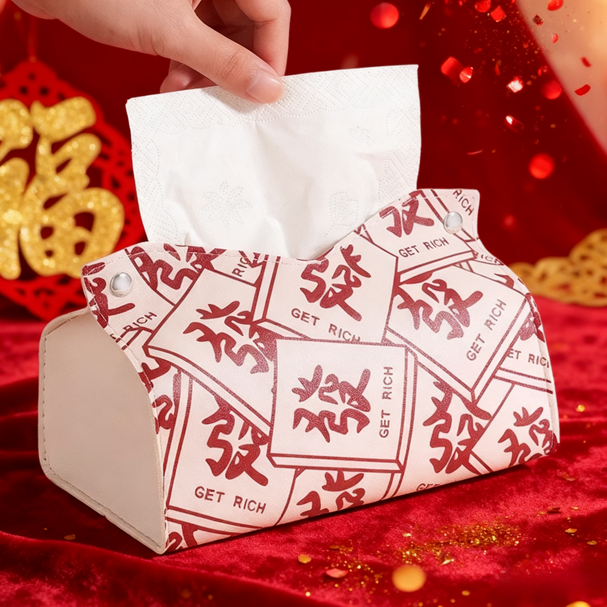 新年国潮红色|纸巾盒