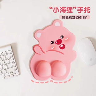 小海狸护腕鼠标垫可爱女护手腕小号便携电脑办公室桌防滑垫套装
