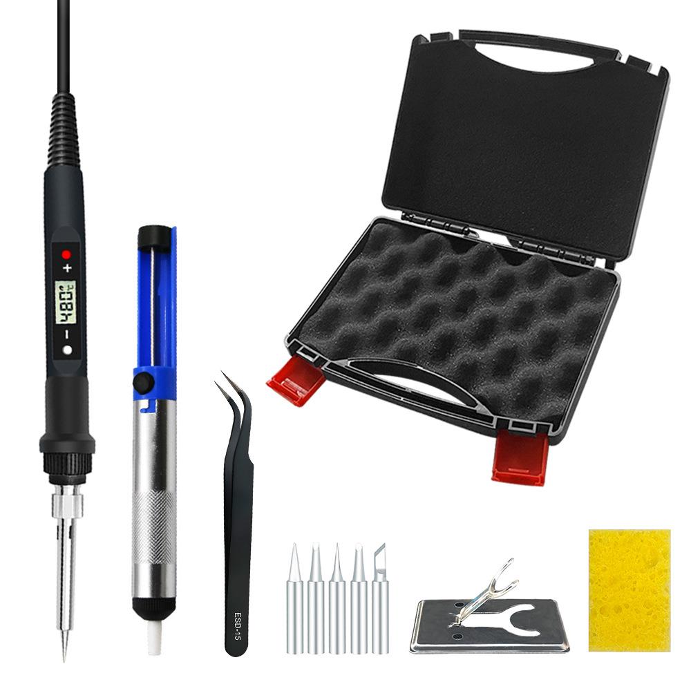 80W内热式数显可调温恒温电烙铁套装电洛铁电焊笔家用维修工具
