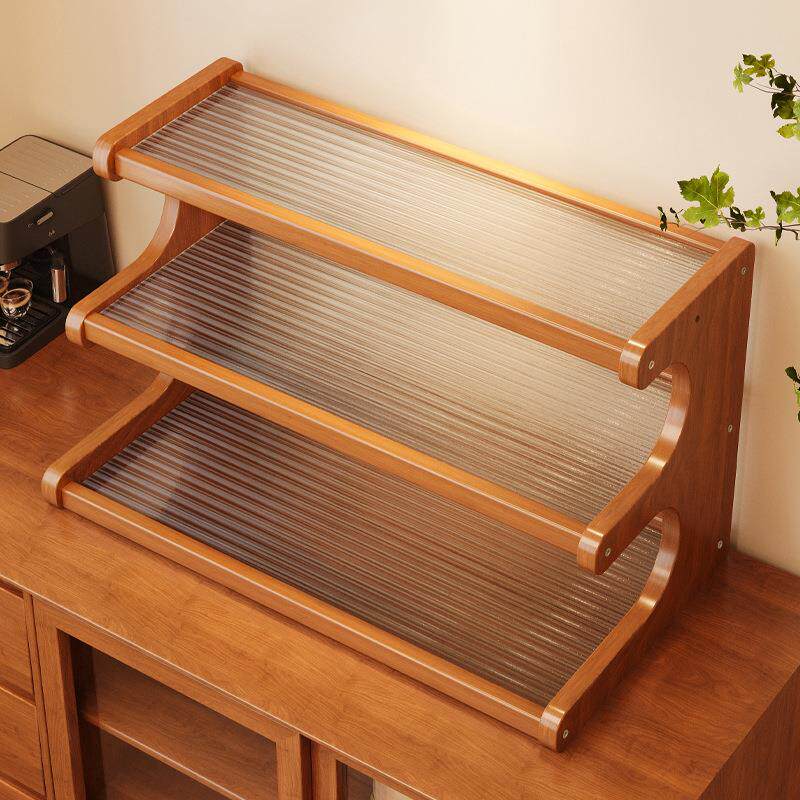 桌面杯子收纳置物架办公室桌上整理餐桌台面多层书架小型摆放架子