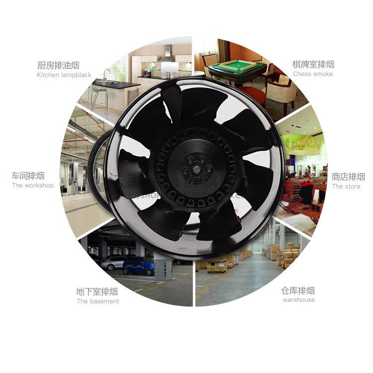 外转子管道风机金属工业排气扇强力静音抽风机6寸厨房油烟排风扇