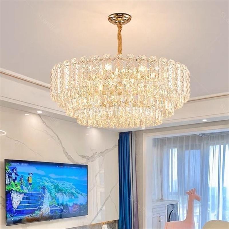 轻奢客厅灯北欧后现代简约大气主卧室灯餐厅圆形房间灯具水晶吊灯