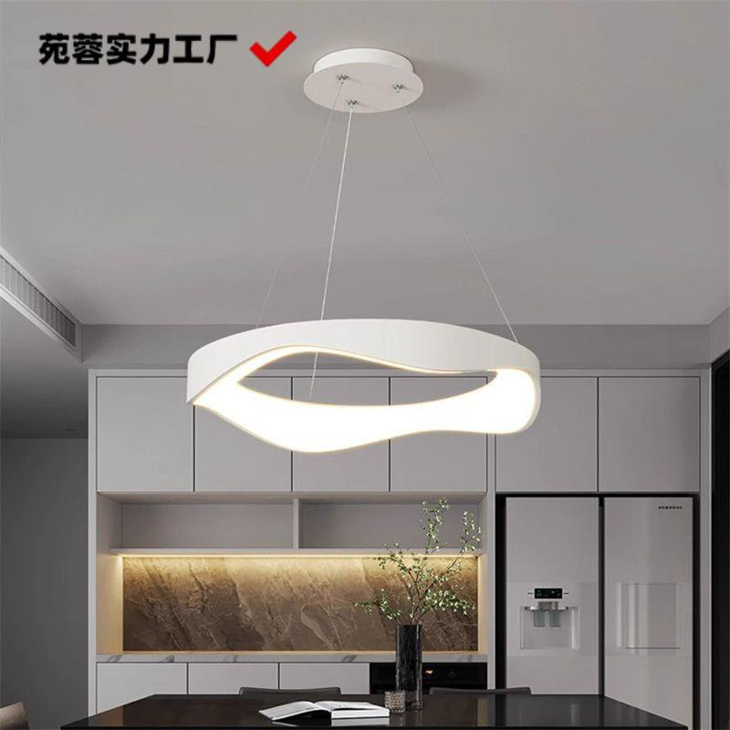 餐厅设计师客厅吊灯现代圆形餐桌北欧简约大气吧台创意led灯具