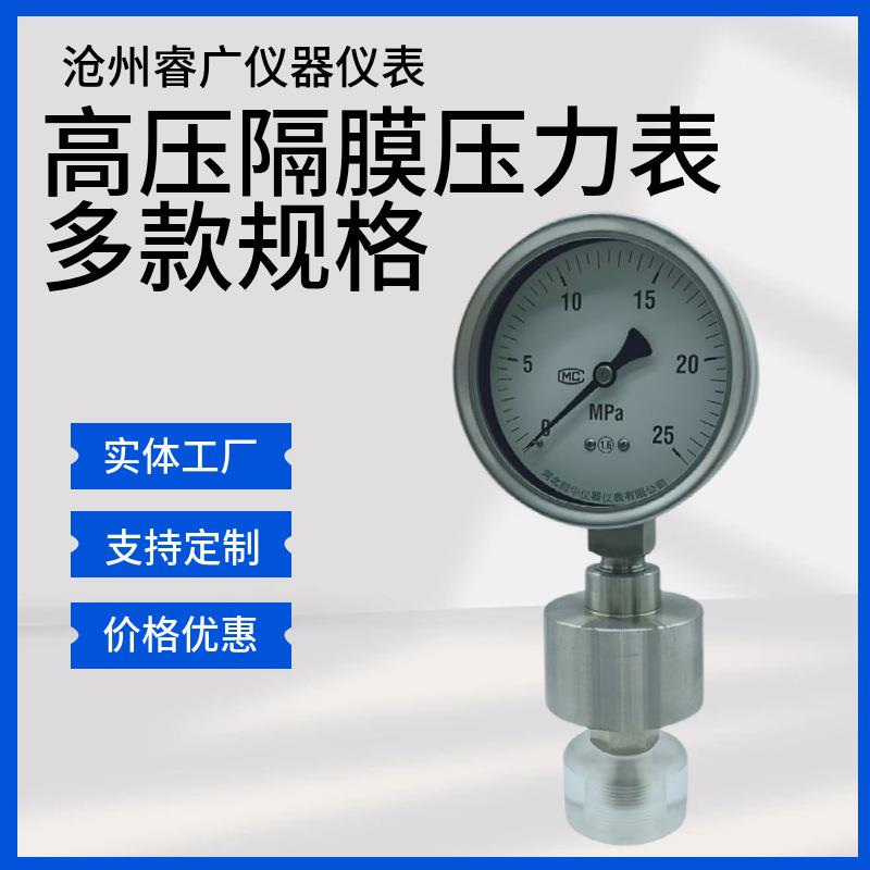 高压隔膜压力表全不锈钢耐震压力表油压气压水压指针表