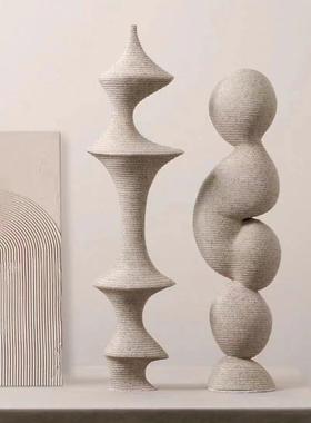 简约现代抽象艺术雕塑几何树脂摆件家居样板房售楼处装饰桌面摆设