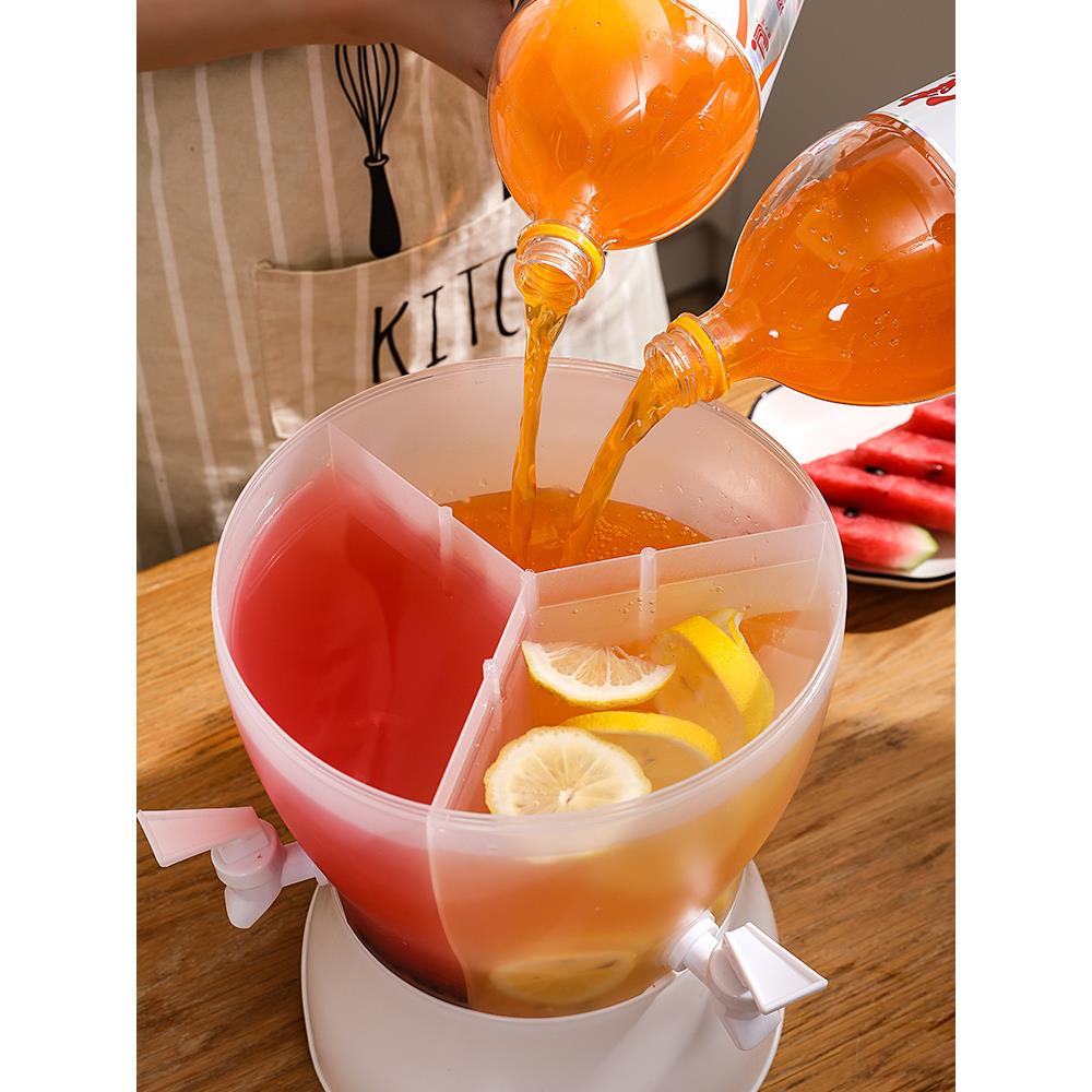 家用旋转冷水壶桌客厅方便清洗套装时尚三格冰水桶多功能冷水壶