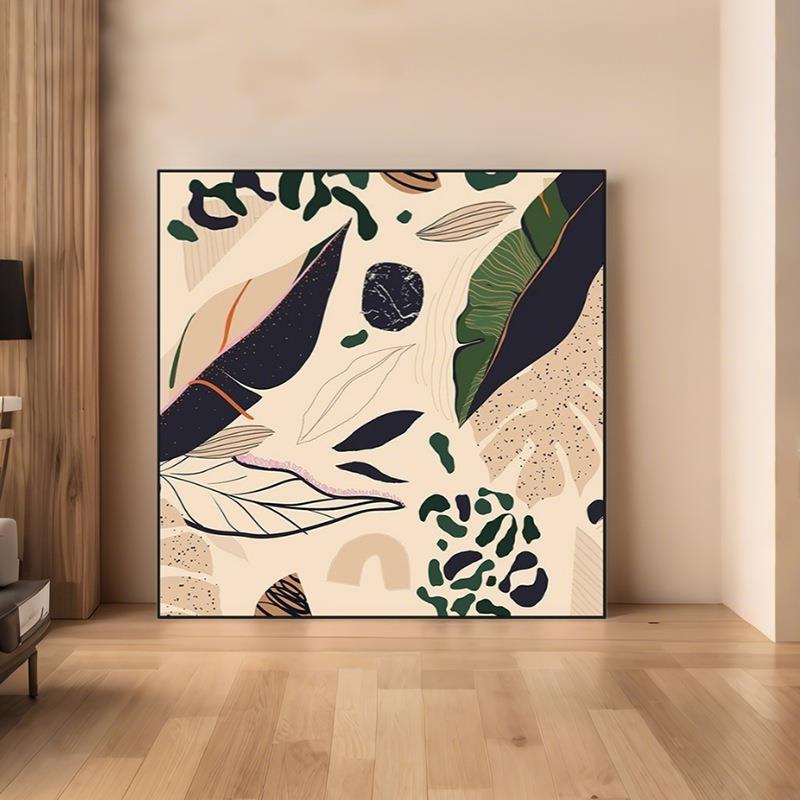 现代简约植物花卉抽象餐厅装饰画小清新书房走廊创意酒店卧室挂画图片