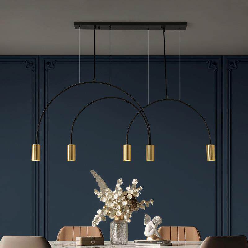 极简吊灯餐厅餐桌吧台办公室现代创意线条北欧设计师led长条灯具