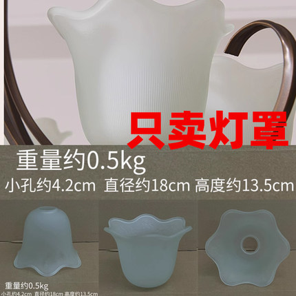 磨砂玻璃花型e27螺口灯罩吸顶灯台灯吊灯厨房客厅灯具配件外壳