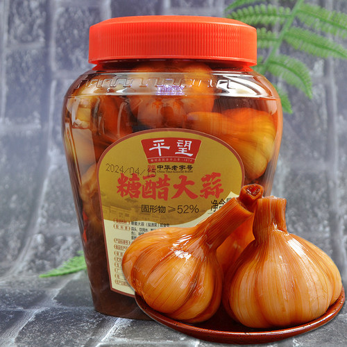 苏州特产平望糖醋大蒜1kg桶装中华老字号泡甜蒜大蒜头腌制下饭菜