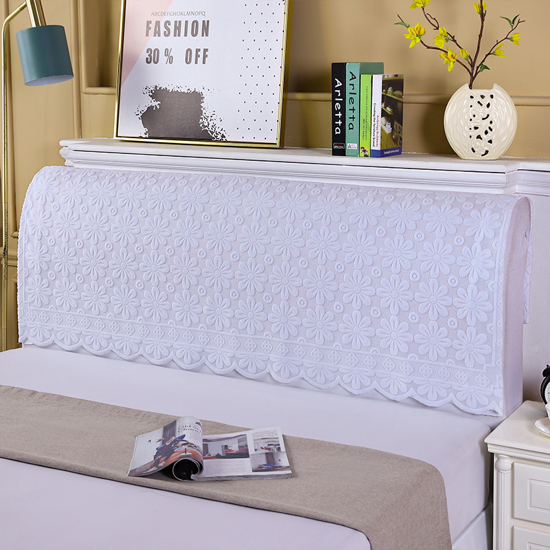 床头靠背巾罩盖蕾丝加厚简约