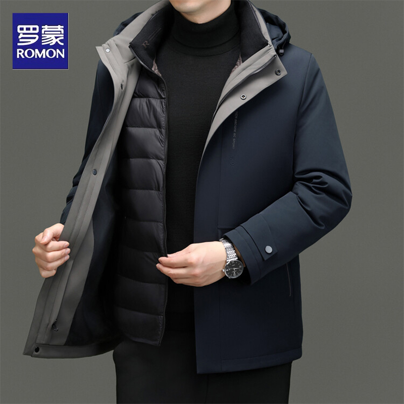 罗蒙90白鹅绒极寒羽绒服