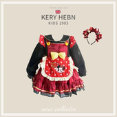 KeryHebn女童洛丽塔公主裙春秋米妮连衣裙女宝宝万圣礼服蓬蓬裙