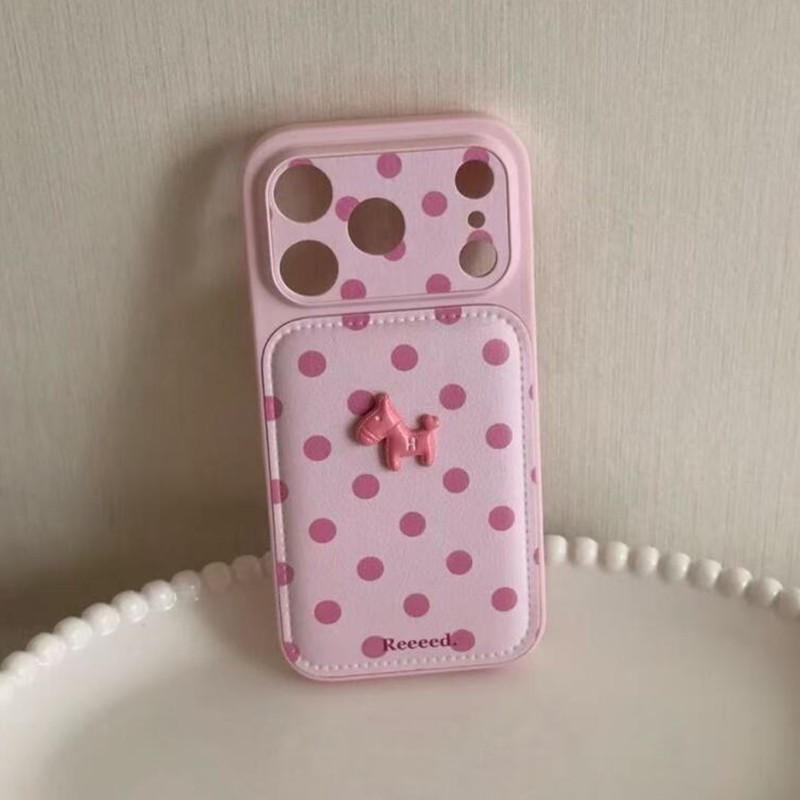 ins粉底波点小马毛绒草莓支架适用苹果17promax新款iPhone16promax手机壳14P创意17卡通15pm少女13小众保护套,3C数码配件,手机保护套/壳,淘宝优惠券,粉丝福利购,淘宝优惠卷