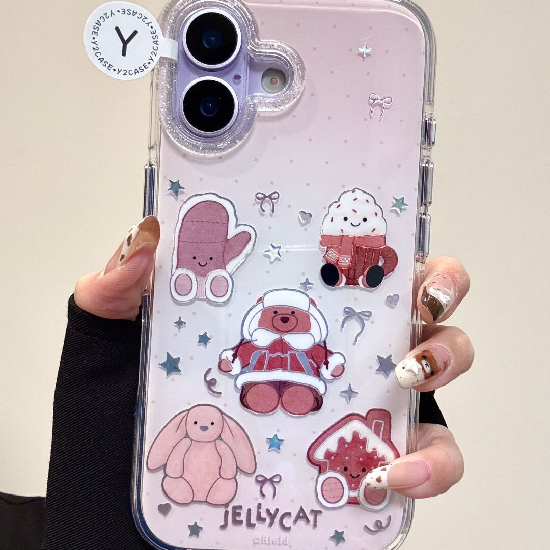 可爱卡通鎏金jellycat小动物适用iPhone17promax新款苹果16promax手机壳15pro个性13趣味14网红爆款17保护套