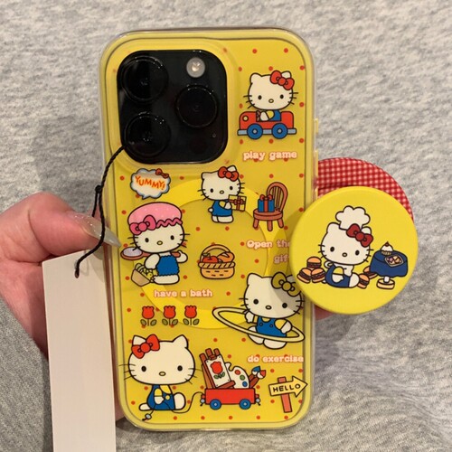 日韩可爱红波点呼啦圈小猫日常适用苹果16promax女新款iPhone17promax手机壳14个性趣味17卡通15二合一防摔套