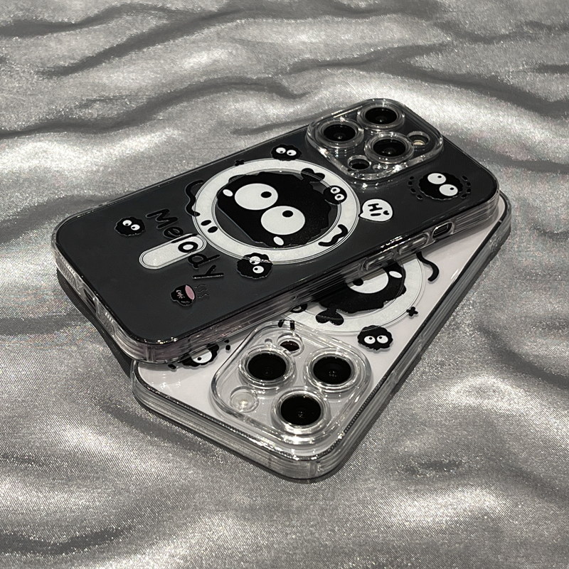 潮牌卡通煤球适用magsafe无线充电磁吸iphone15promax苹果13手机壳11新款16Promax超薄14pro情侣12透明15全包