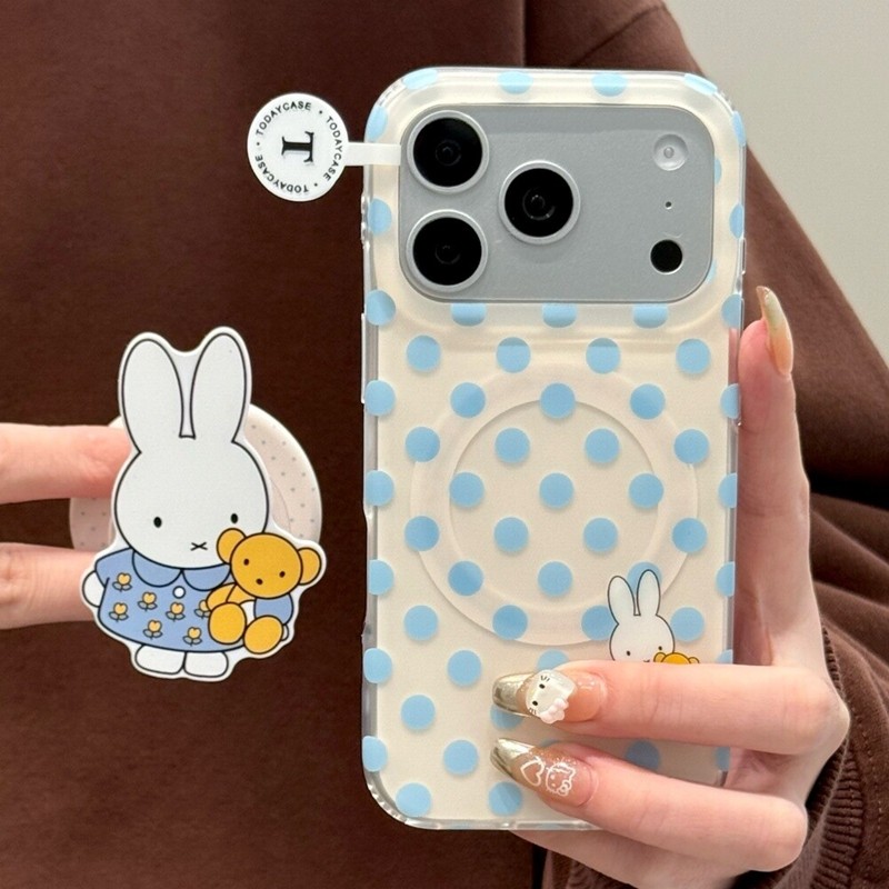 可爱蓝波点米菲兔小熊磁吸支架适用苹果17promax新款iPhone16promax手机壳17个性小众15pm少女14卡通16保护套,3C数码配件,手机保护套/壳,淘宝优惠券,粉丝福利购,淘宝优惠卷